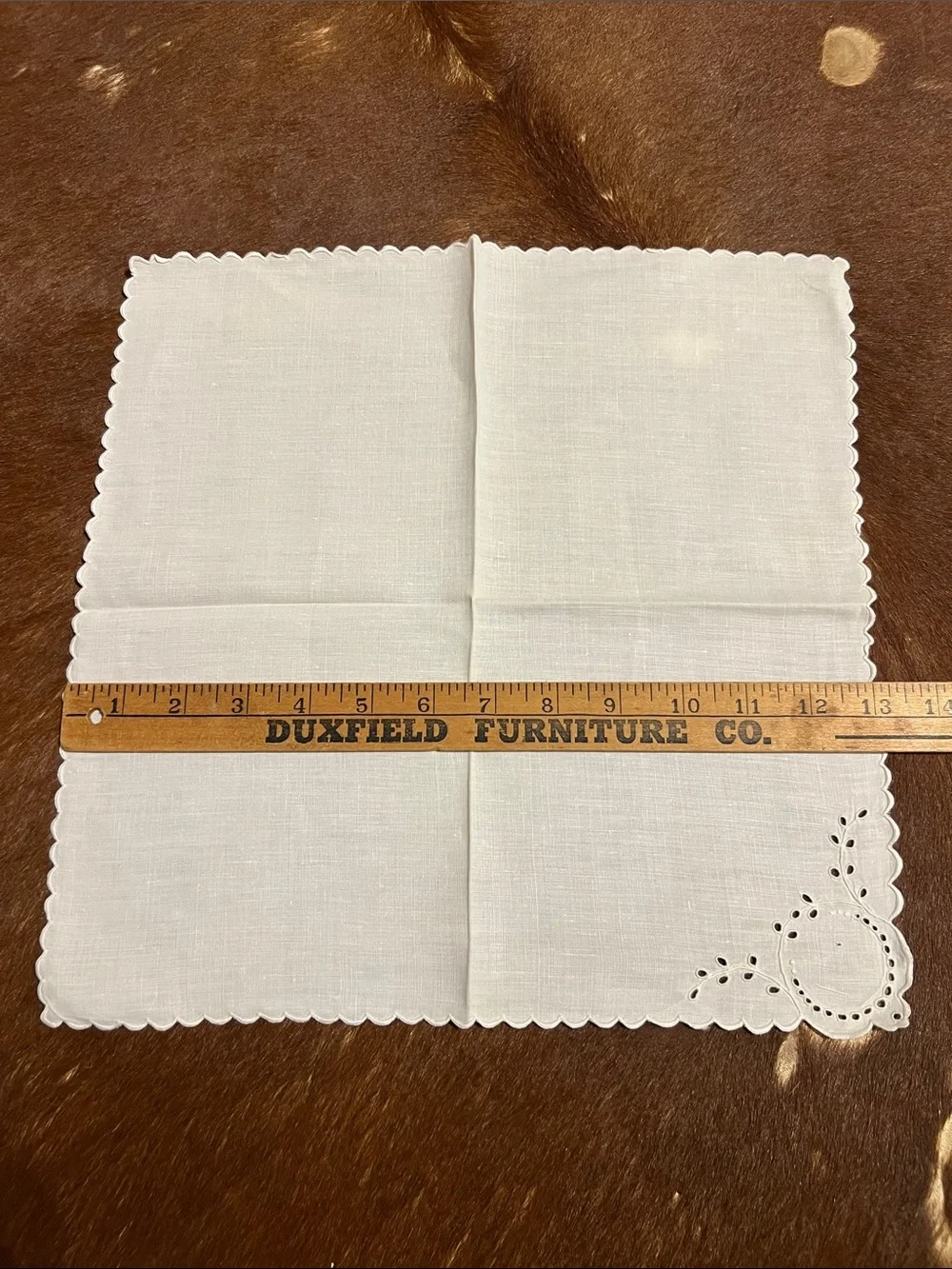 Vintage White Embroidered Cotton Napkins - Set of 7